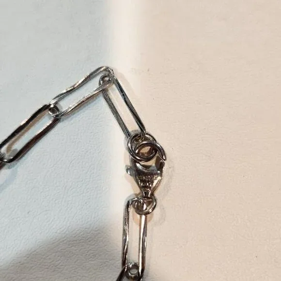 Bianca Milano Sterling Silver paperclip chain ankle bracelet - Picture 5 of 5